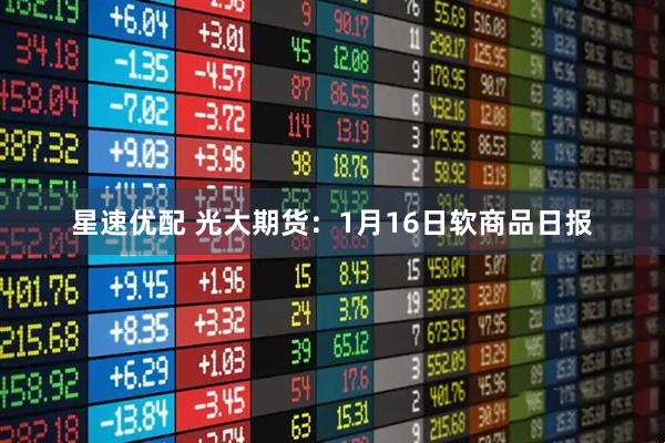 星速优配 光大期货：1月16日软商品日报