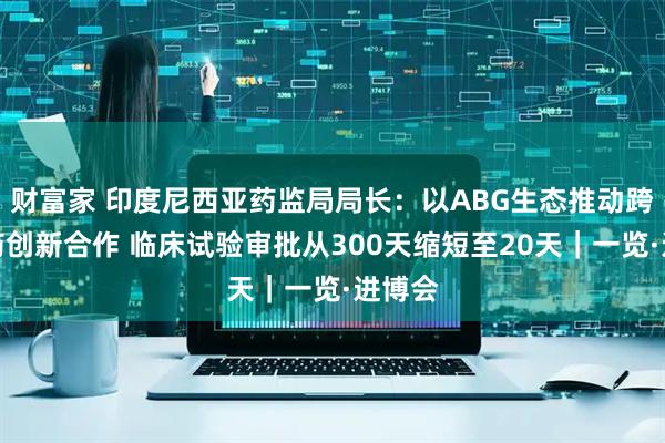 财富家 印度尼西亚药监局局长：以ABG生态推动跨国医药创新合作 临床试验审批从300天缩短至20天｜一览·进博会